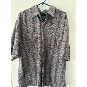 Fat Joe Vintage Y2K FJ560 Short Sleeve Button Up Shirt W/All Over Print Size XXL